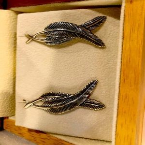 Grainger McKoy crossover feather earrings